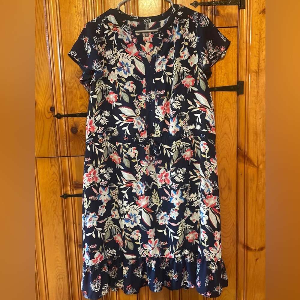navy floral dress
